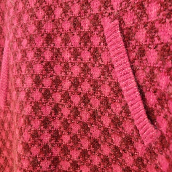 Zara Pink Wool Blend Plaid Knit Mini Dress Size MEDIUM - Picture 8 of 14